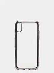 Серый чехол силиконовый iPhone 7 , 7 Plus , 8 , 8 Plus , X , Xs , прозрачный с окантовкой