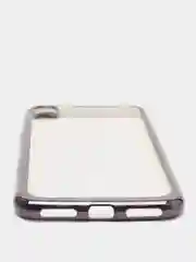 Серый чехол силиконовый iPhone 7 , 7 Plus , 8 , 8 Plus , X , Xs , прозрачный с окантовкой