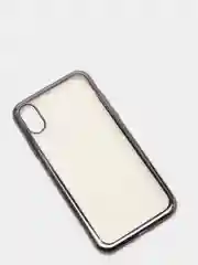 Серый чехол силиконовый iPhone 7 , 7 Plus , 8 , 8 Plus , X , Xs , прозрачный с окантовкой