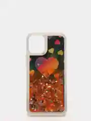 Оранжевый чехол iPhone 12 (6.1)/ 12 Pro, Pro Max, mini силиконовый переливающийся жидкий с блестками