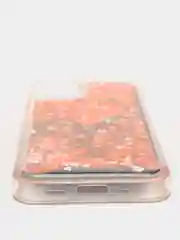 Оранжевый чехол iPhone 12 (6.1)/ 12 Pro, Pro Max, mini силиконовый переливающийся жидкий с блестками