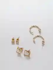 Прозрачный серьги женские, 3 пары