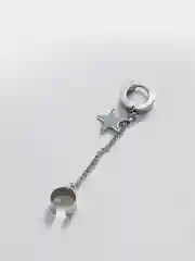 Белый серьги - каффы с цепочкой, унисекс, разных форм