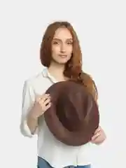 Коричневый женская шляпа, фетровая