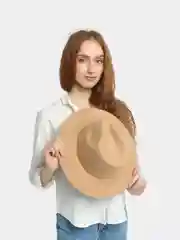 Бежевый женская шляпа, фетровая