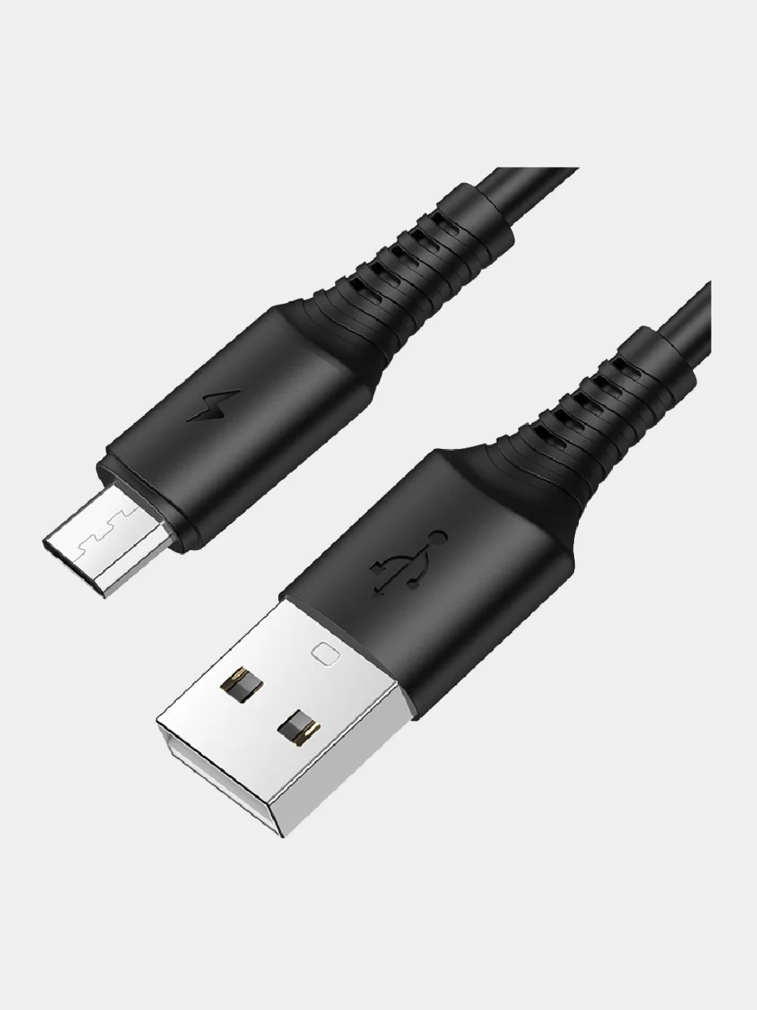Черный кабель Type-C 3.0A, Lightning 2.4A, Micro USB 2.4A, быстрая зарядка 1 м Borofone BX47, 1 м