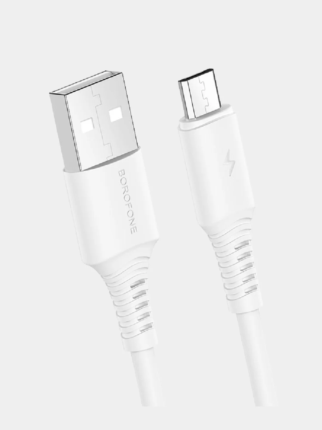 Белый кабель Type-C 3.0A, Lightning 2.4A, Micro USB 2.4A, быстрая зарядка 1 м Borofone BX47, 1 м