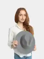 Серый женская шляпа, фетровая