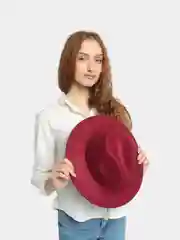 Бордовый женская шляпа, фетровая