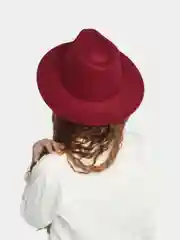 Бордовый женская шляпа, фетровая