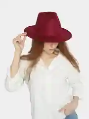 Бордовый женская шляпа, фетровая