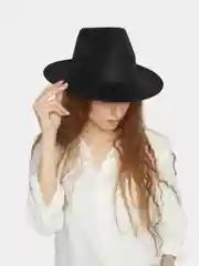 Черный женская шляпа, фетровая