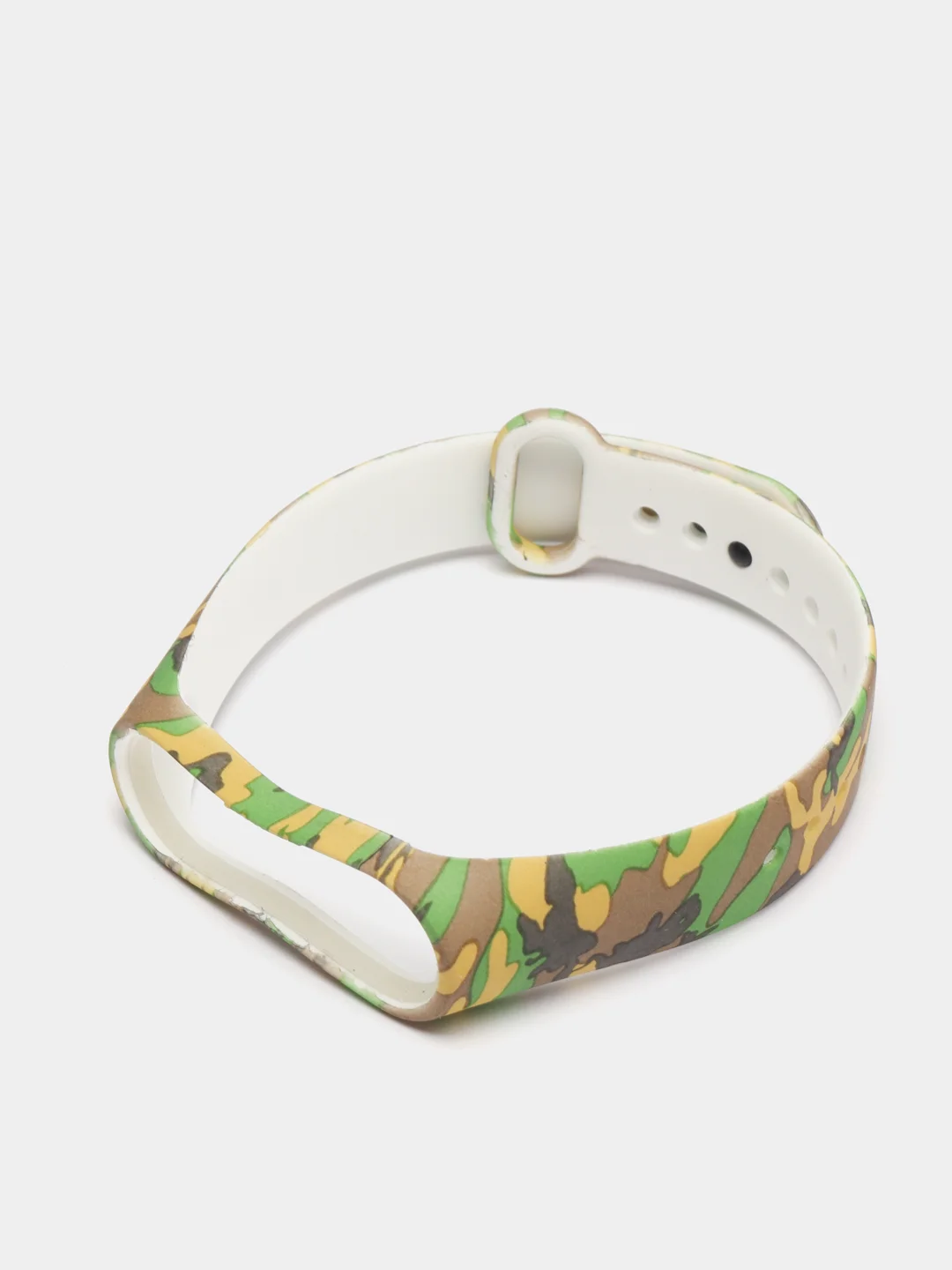 Желтый силиконовый ремешок для Xiaomi Mi Band 3 и Mi Band 4 с принтом камуфляж
