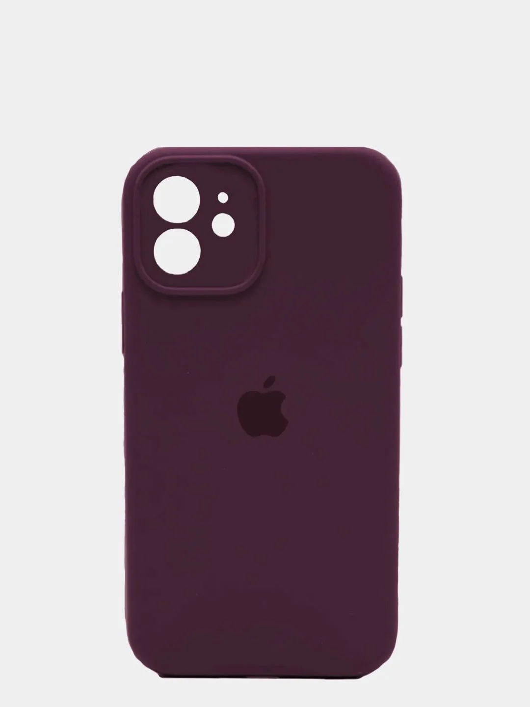 Багровый чехол Silicone Case для iPhone 13 /11/12/12 ProMax с защитой камеры с бархатной подкладкой
