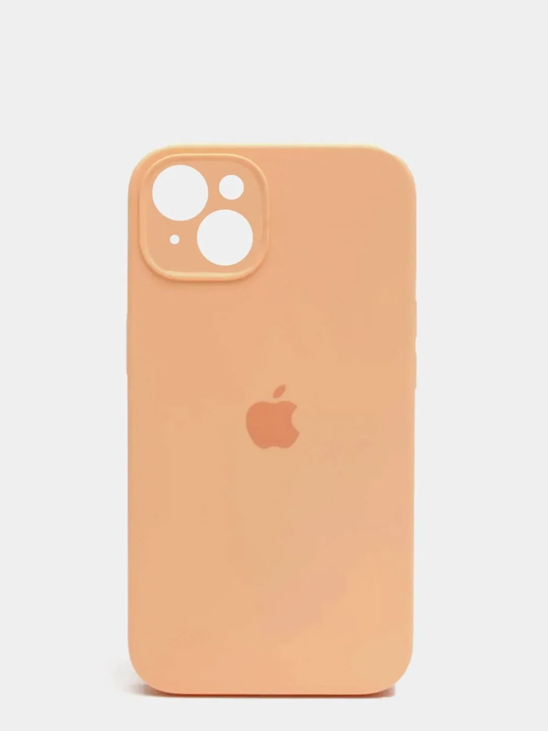 Кремовый чехол Silicone Case для iPhone 13 /11/12/12 ProMax с защитой камеры с бархатной подкладкой