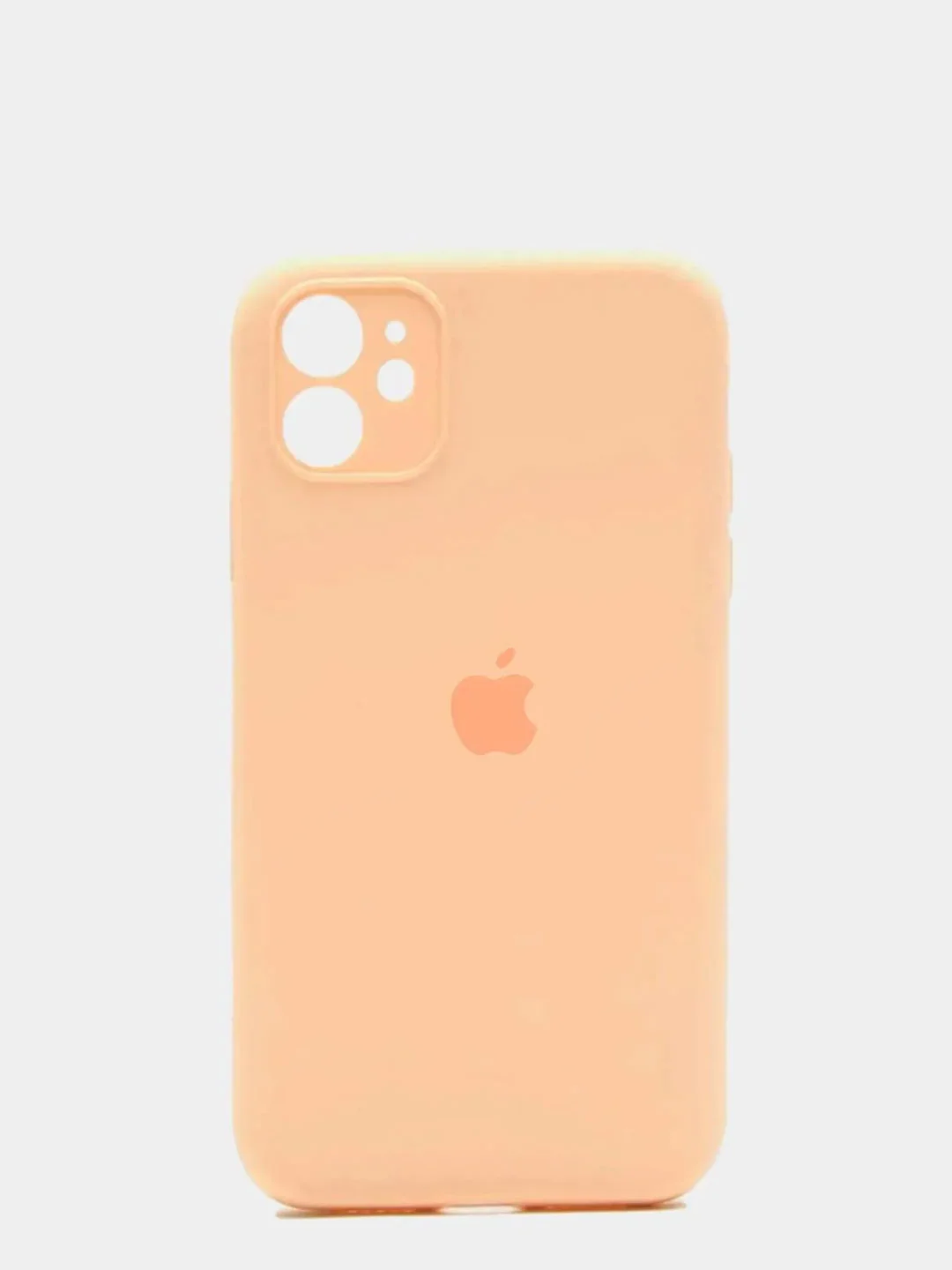 Кремовый чехол Silicone Case для iPhone 13 /11/12/12 ProMax с защитой камеры с бархатной подкладкой