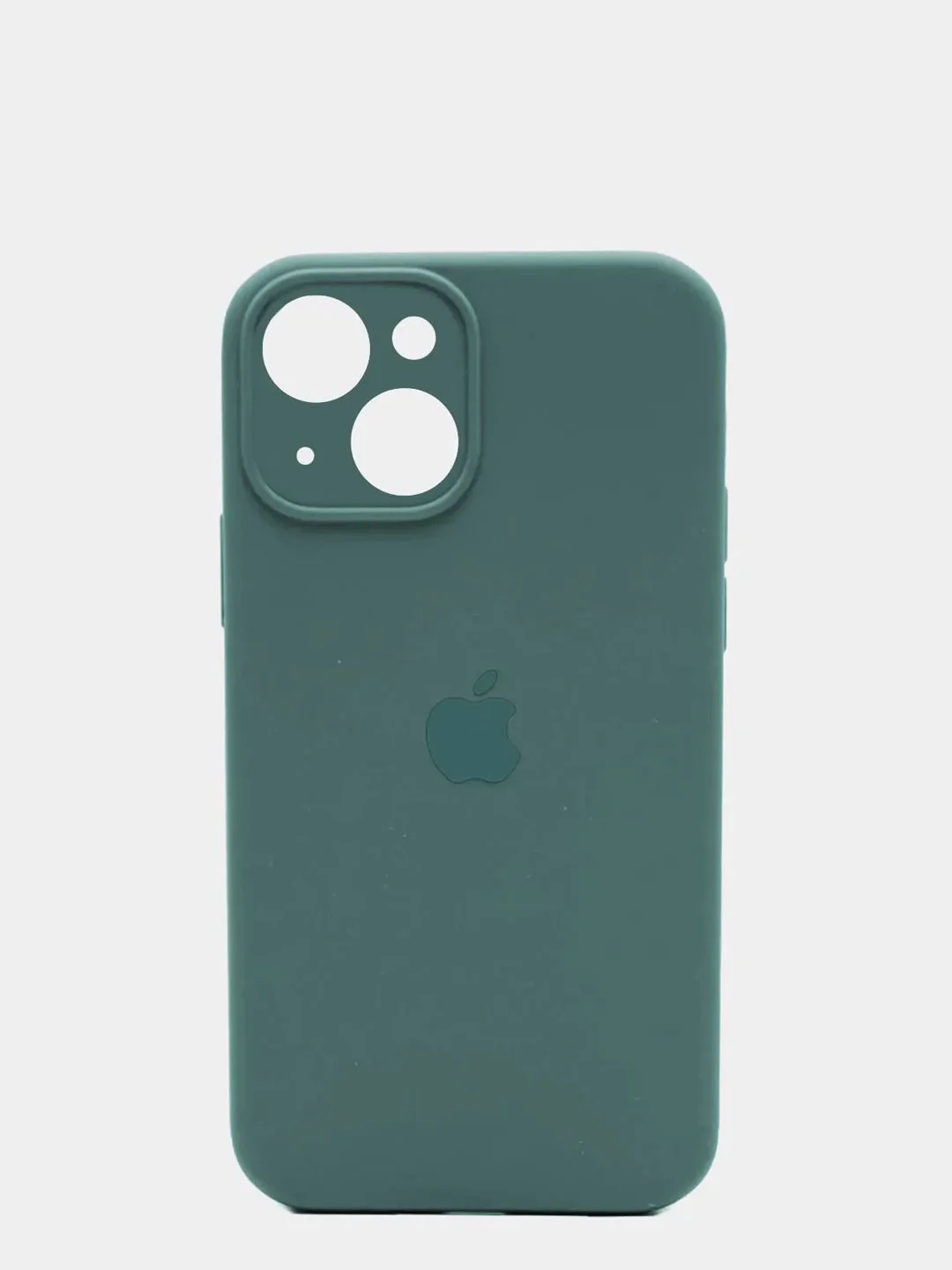 Тёмно-бирюзовый чехол Silicone Case для iPhone 13 /11/12/12 ProMax с защитой камеры с бархатной подкладкой