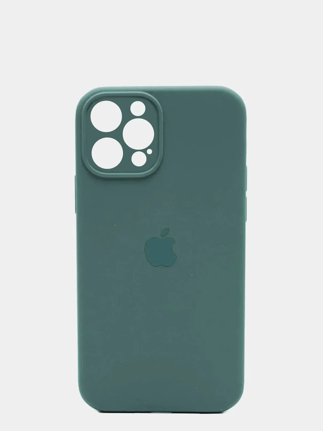 Тёмно-бирюзовый чехол Silicone Case для iPhone 13 /11/12/12 ProMax с защитой камеры с бархатной подкладкой