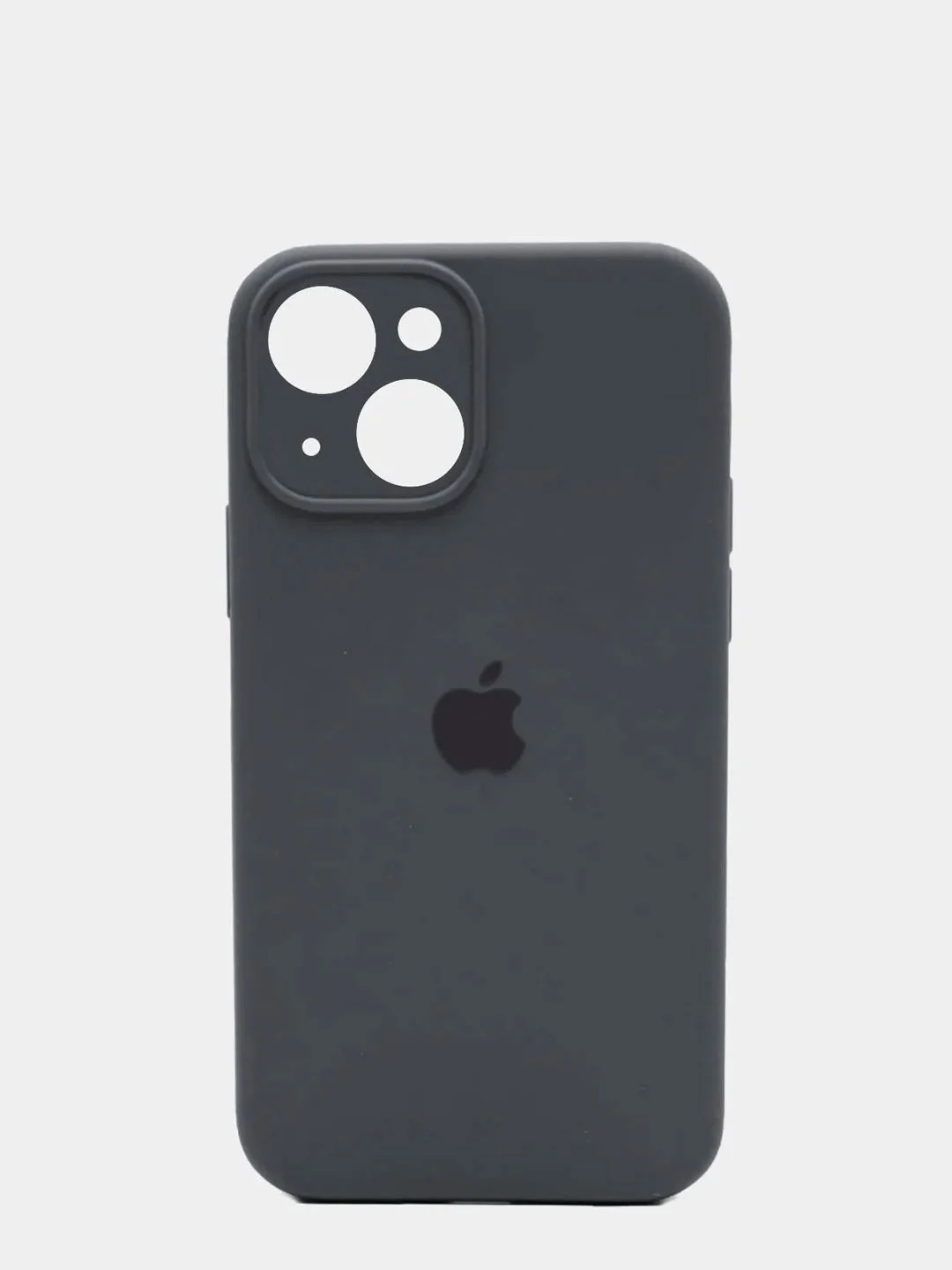 Тёмно-серый чехол Silicone Case для iPhone 13 /11/12/12 ProMax с защитой камеры с бархатной подкладкой