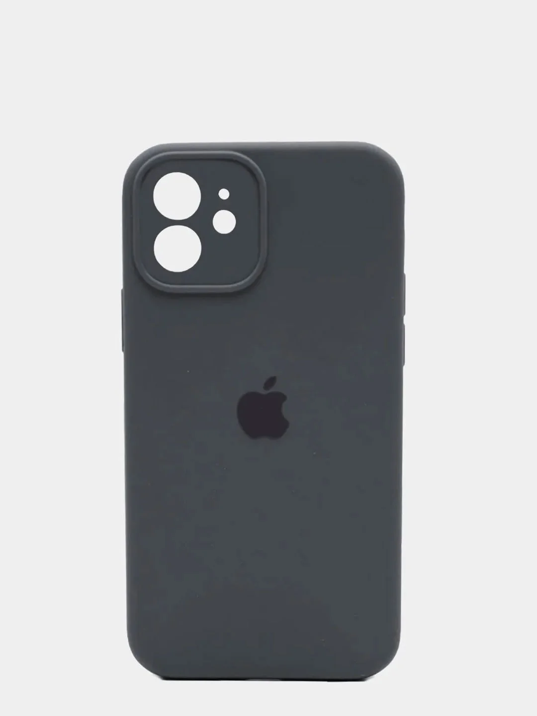Тёмно-серый чехол Silicone Case для iPhone 13 /11/12/12 ProMax с защитой камеры с бархатной подкладкой