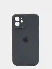 Тёмно-серый чехол Silicone Case для iPhone 13 /11/12/12 ProMax с защитой камеры с бархатной подкладкой