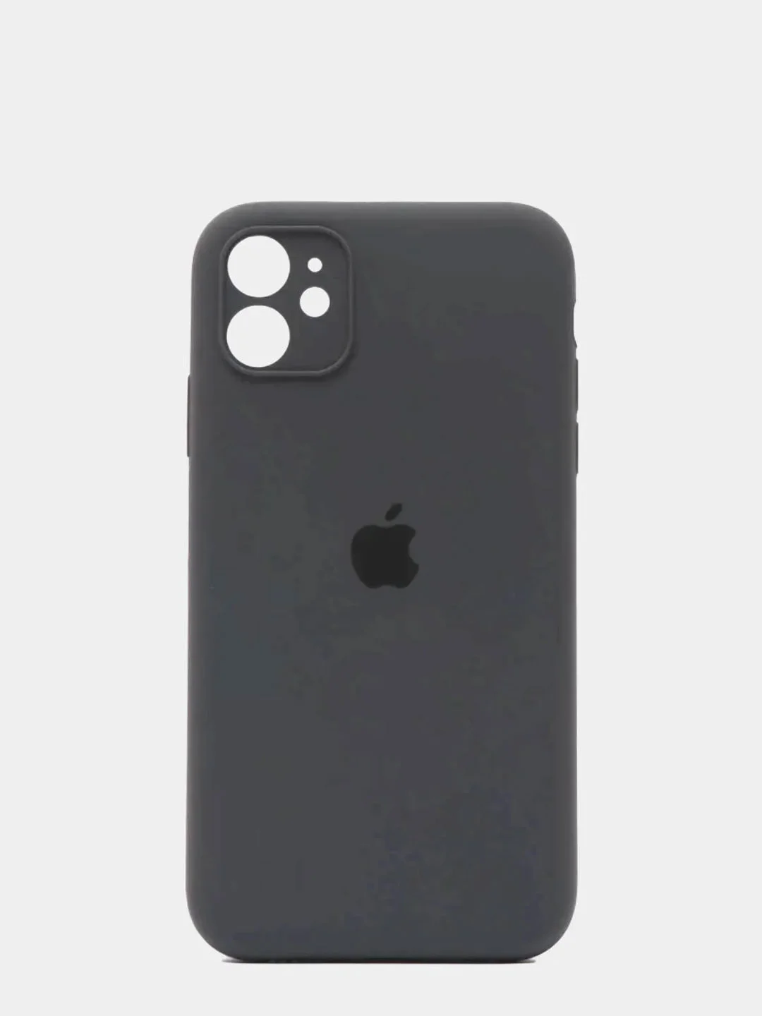 Тёмно-серый чехол Silicone Case для iPhone 13 /11/12/12 ProMax с защитой камеры с бархатной подкладкой