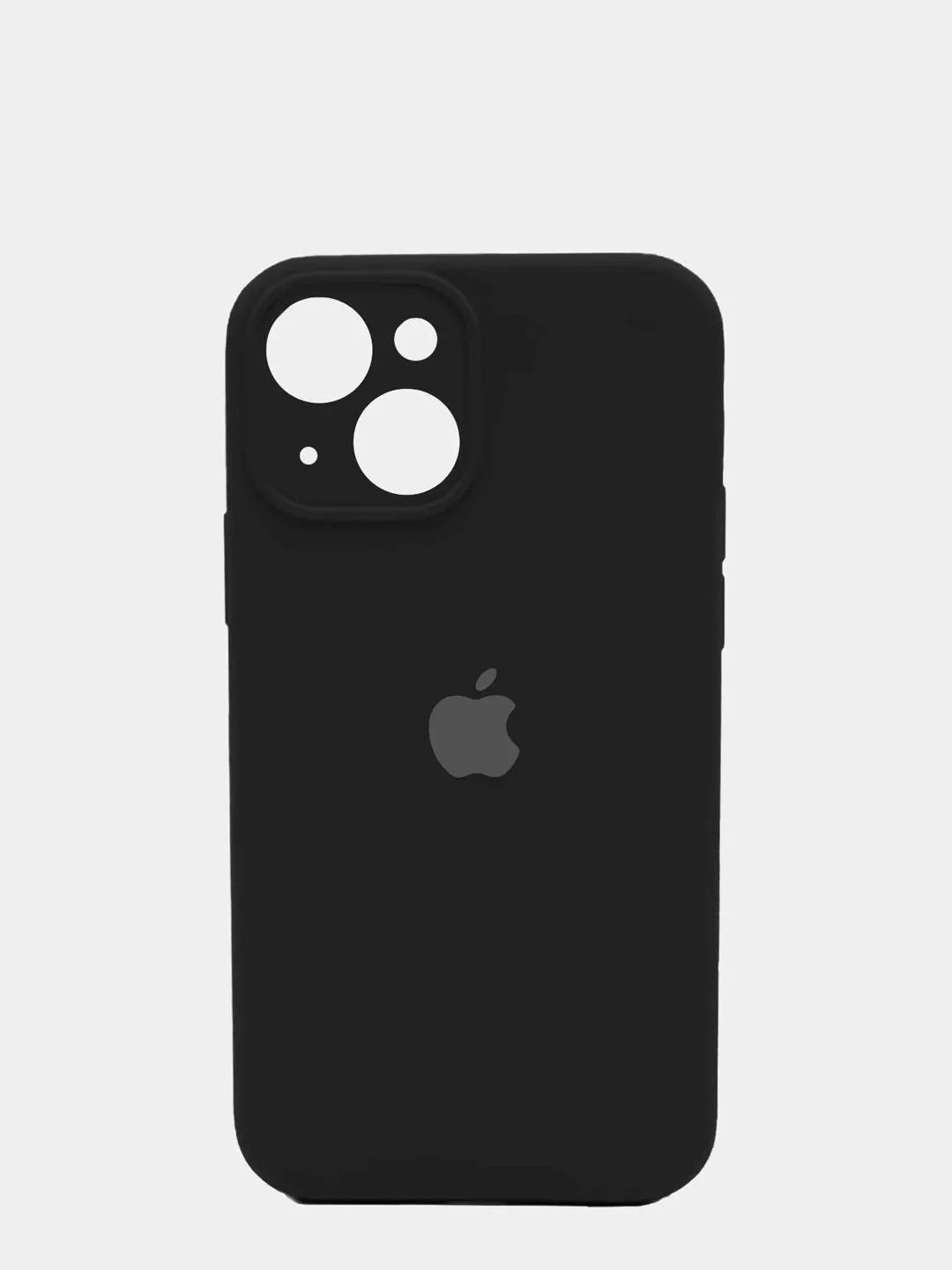 Черный чехол Silicone Case для iPhone 13 /11/12/12 ProMax с защитой камеры с бархатной подкладкой