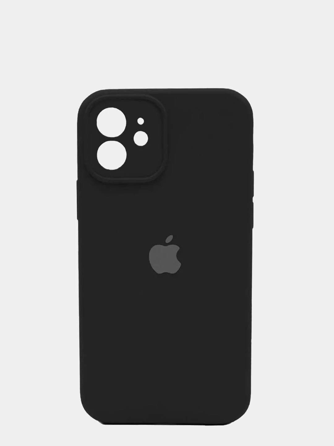 Черный чехол Silicone Case для iPhone 13 /11/12/12 ProMax с защитой камеры с бархатной подкладкой
