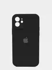 Черный чехол Silicone Case для iPhone 13 /11/12/12 ProMax с защитой камеры с бархатной подкладкой