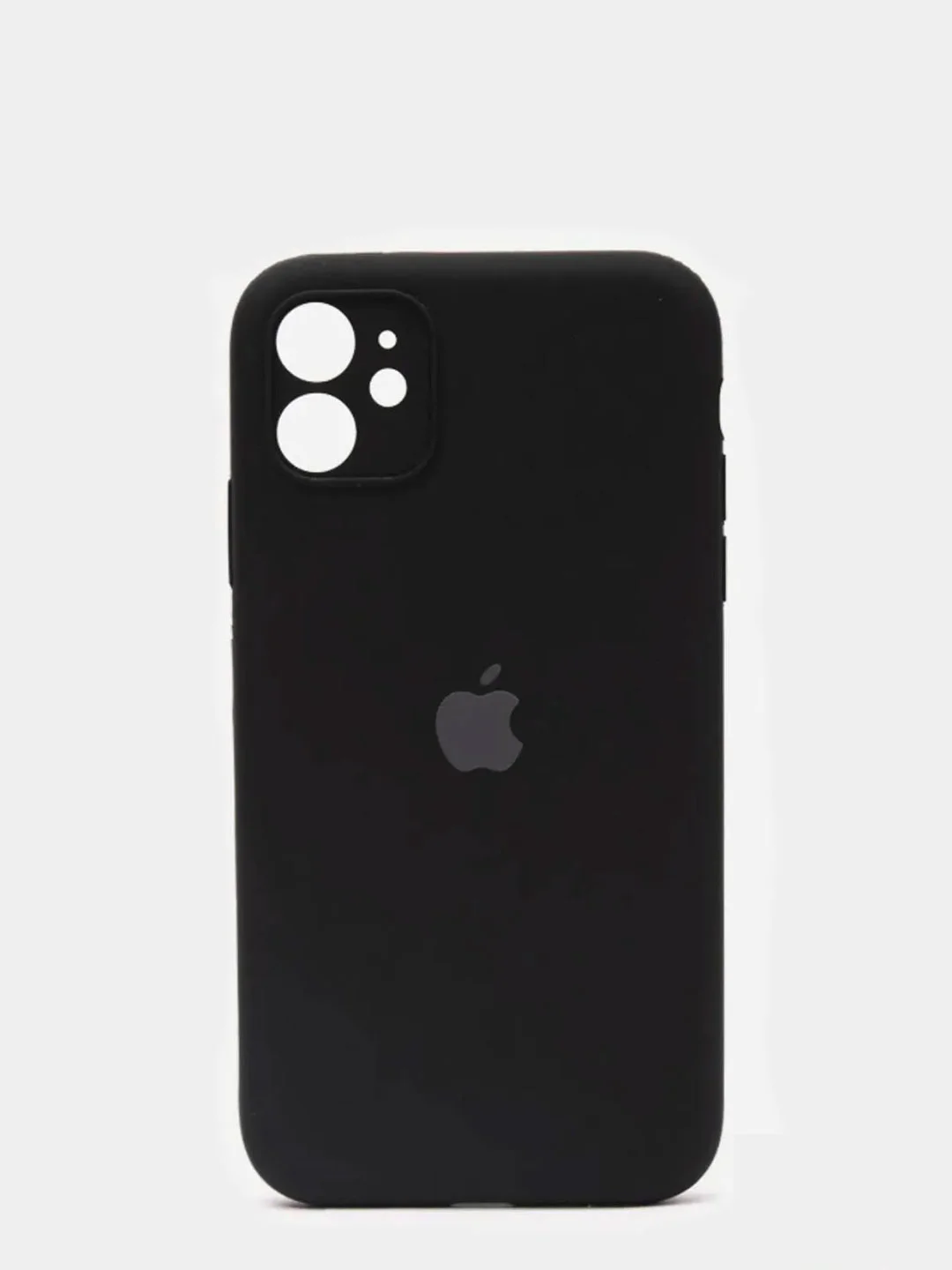 Черный чехол Silicone Case для iPhone 13 /11/12/12 ProMax с защитой камеры с бархатной подкладкой