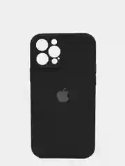 Черный чехол Silicone Case для iPhone 13 /11/12/12 ProMax с защитой камеры с бархатной подкладкой