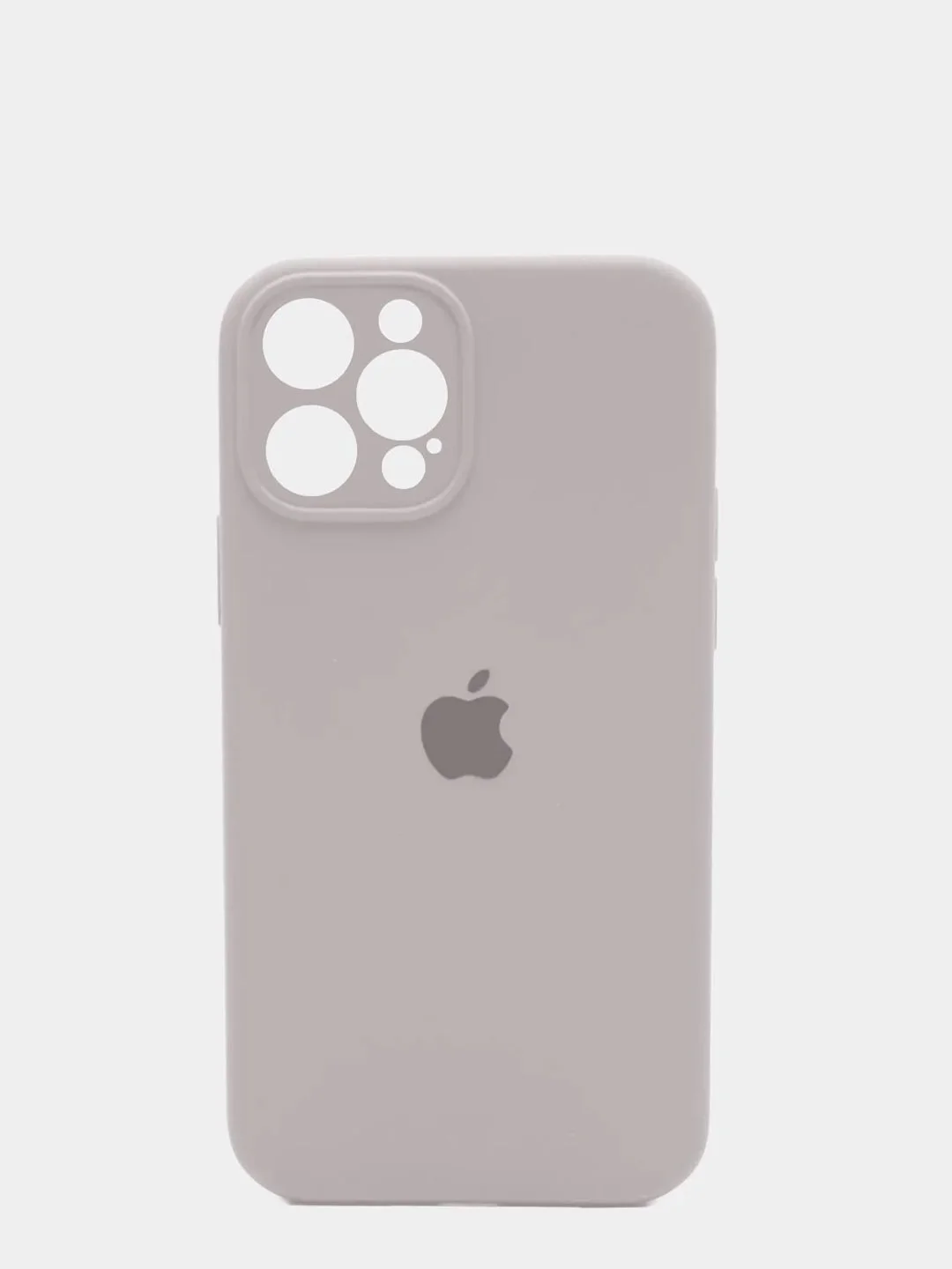 Бежевый меланж чехол Silicone Case для iPhone 13 /11/12/12 ProMax с защитой камеры с бархатной подкладкой