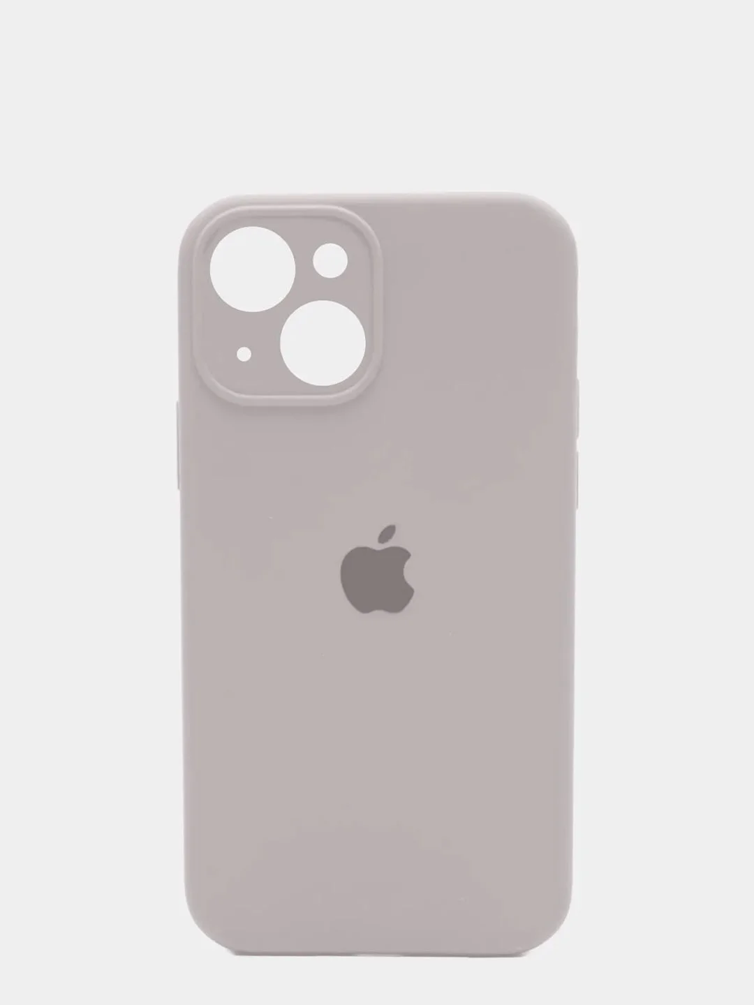 Бежевый меланж чехол Silicone Case для iPhone 13 /11/12/12 ProMax с защитой камеры с бархатной подкладкой