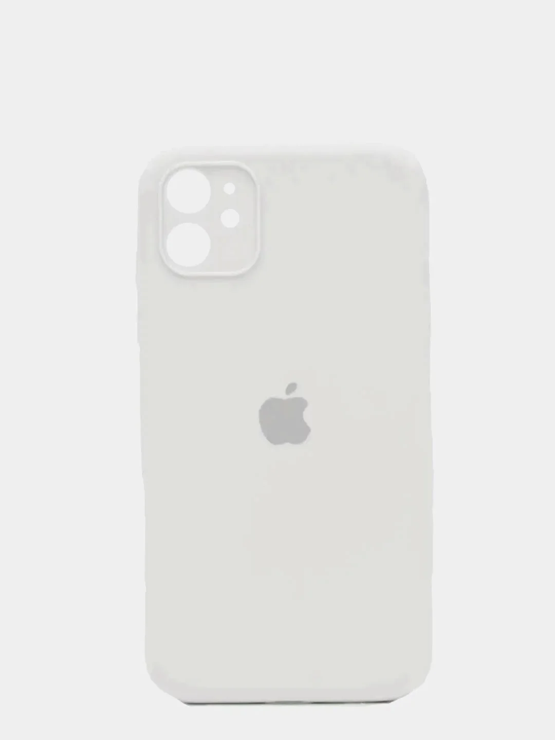 Белый чехол Silicone Case для iPhone 13 /11/12/12 ProMax с защитой камеры с бархатной подкладкой