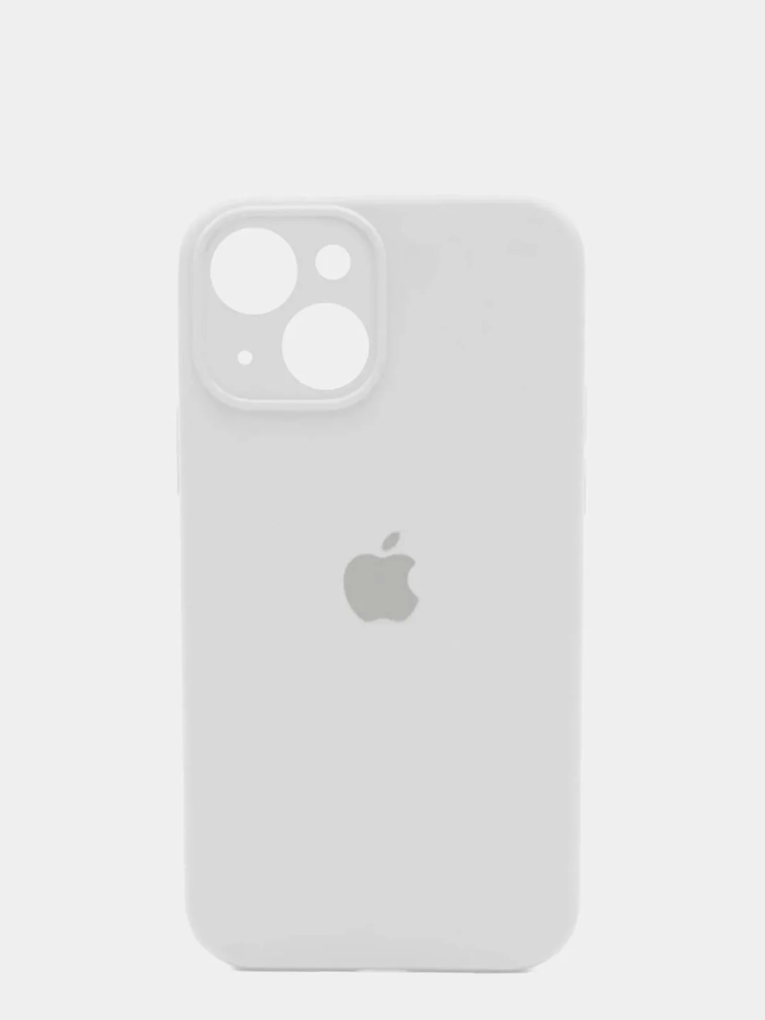 Белый чехол Silicone Case для iPhone 13 /11/12/12 ProMax с защитой камеры с бархатной подкладкой
