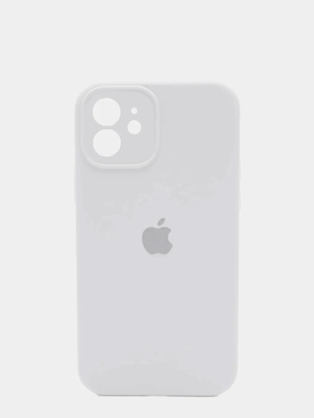 Белый чехол Silicone Case для iPhone 13 /11/12/12 ProMax с защитой камеры с бархатной подкладкой