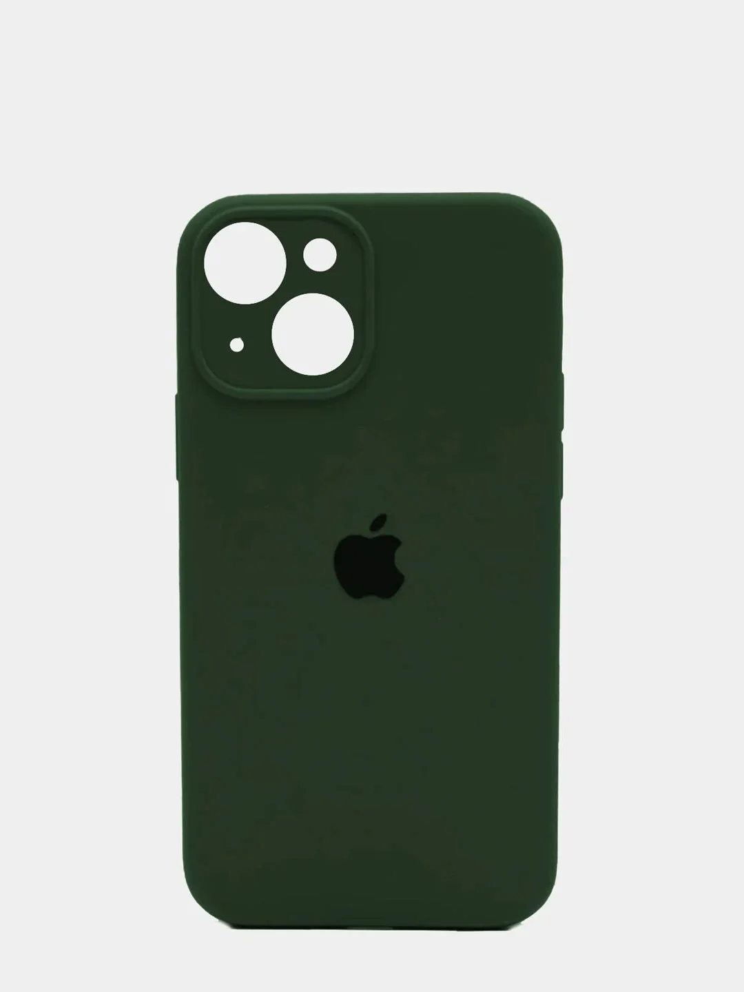 Тёмно-зелёный чехол Silicone Case для iPhone 13 /11/12/12 ProMax с защитой камеры с бархатной подкладкой