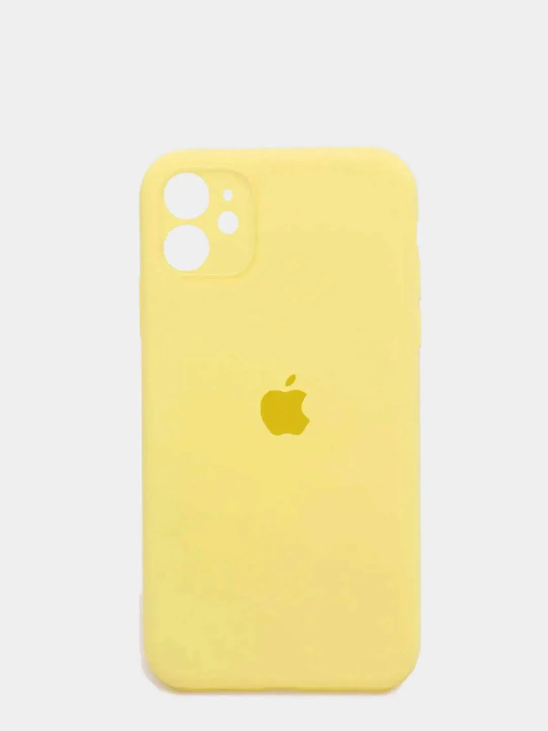 Желтый чехол Silicone Case для iPhone 13 /11/12/12 ProMax с защитой камеры с бархатной подкладкой
