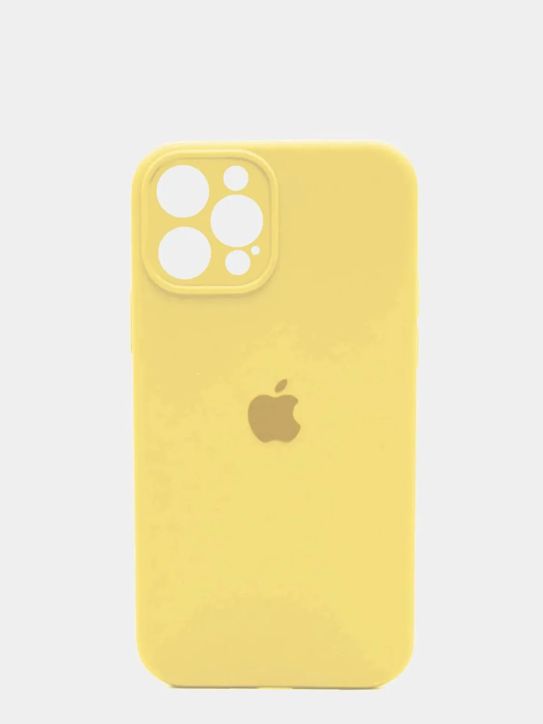 Желтый чехол Silicone Case для iPhone 13 /11/12/12 ProMax с защитой камеры с бархатной подкладкой