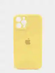 Желтый чехол Silicone Case для iPhone 13 /11/12/12 ProMax с защитой камеры с бархатной подкладкой