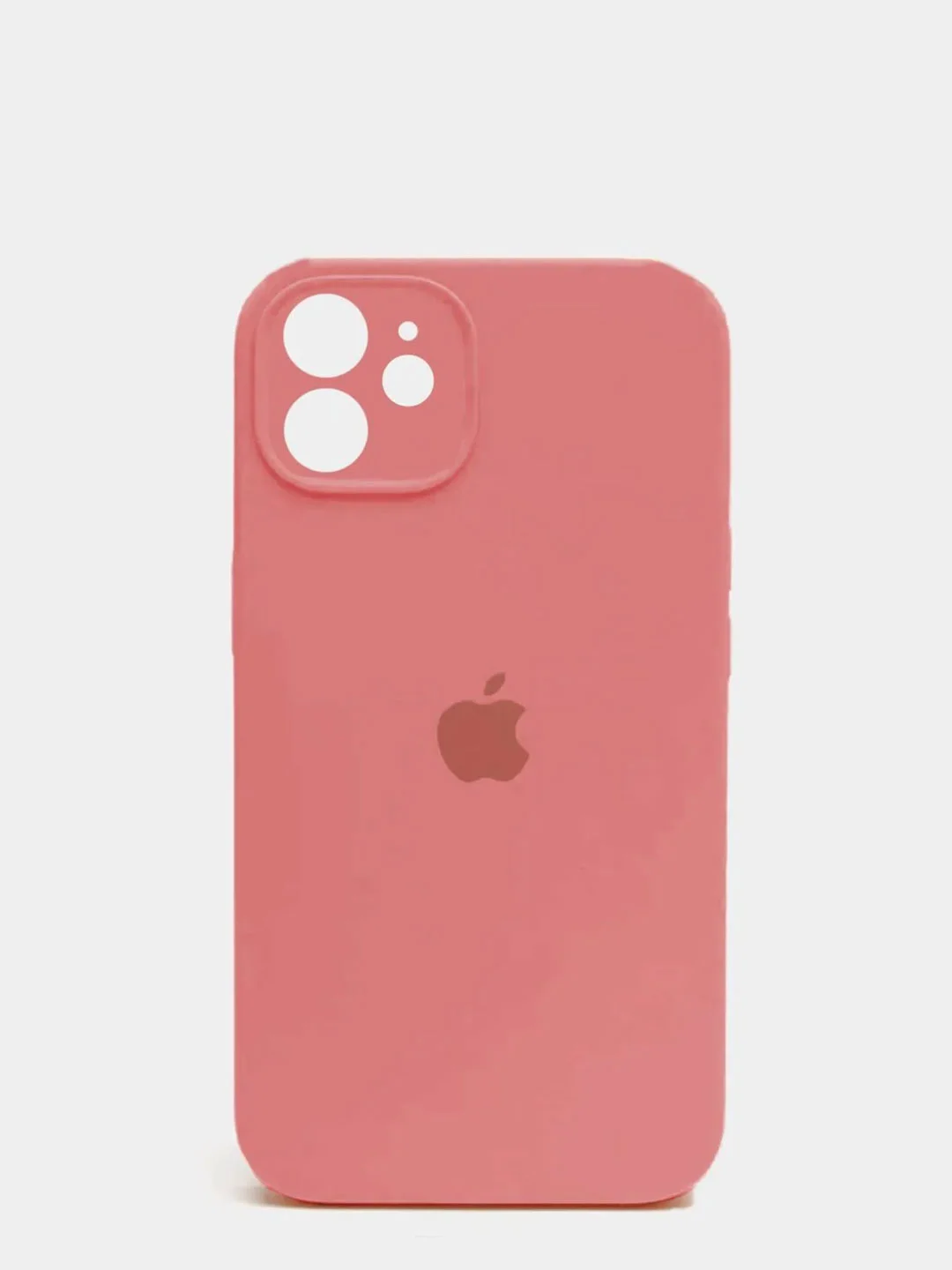 Кораллово-розовый чехол Silicone Case для iPhone 13 /11/12/12 ProMax с защитой камеры с бархатной подкладкой