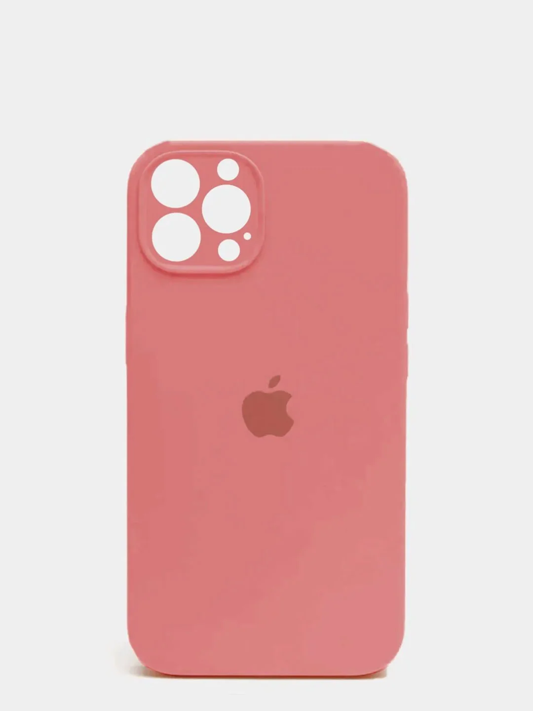 Кораллово-розовый чехол Silicone Case для iPhone 13 /11/12/12 ProMax с защитой камеры с бархатной подкладкой