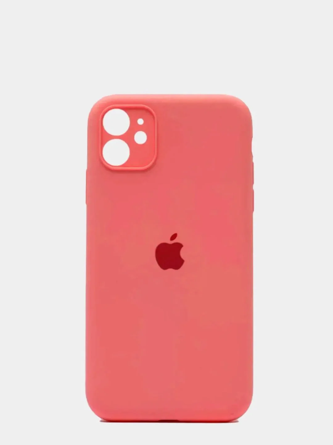 Кораллово-розовый чехол Silicone Case для iPhone 13 /11/12/12 ProMax с защитой камеры с бархатной подкладкой