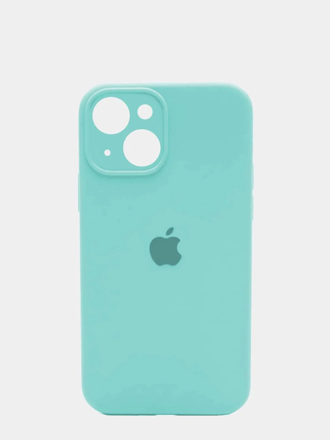 Бирюзовый чехол Silicone Case для iPhone 13 /11/12/12 ProMax с защитой камеры с бархатной подкладкой