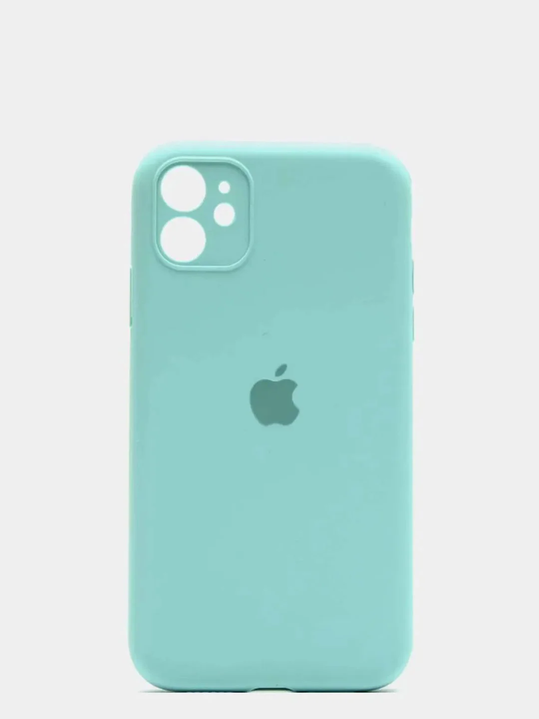 Бирюзовый чехол Silicone Case для iPhone 13 /11/12/12 ProMax с защитой камеры с бархатной подкладкой