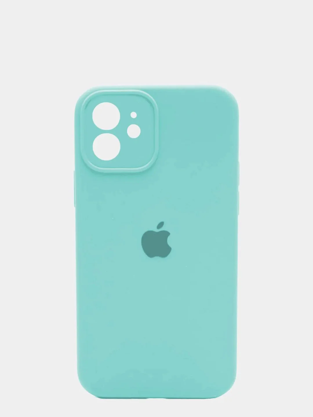 Бирюзовый чехол Silicone Case для iPhone 13 /11/12/12 ProMax с защитой камеры с бархатной подкладкой