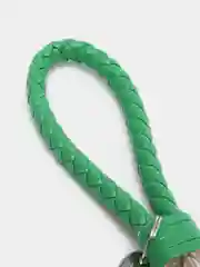 Зеленый брелок кожаный петличка