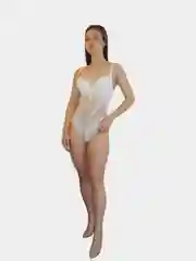 Белый боди кружевное со стрепами