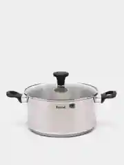 Серебряный кастрюля со стеклянной крышкой Tefal, для индукционной плиты, 24 см, 5 л