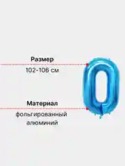 Голубой воздушный шар "Цифра" голубой, 102 см